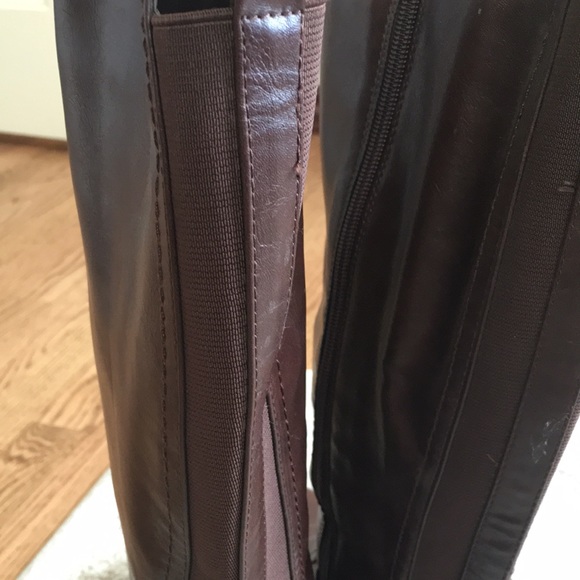 Liz Claiborne brown tall boots. Wider calf with stretch. Sz 8.5. Brown. - Picture 5 of 8